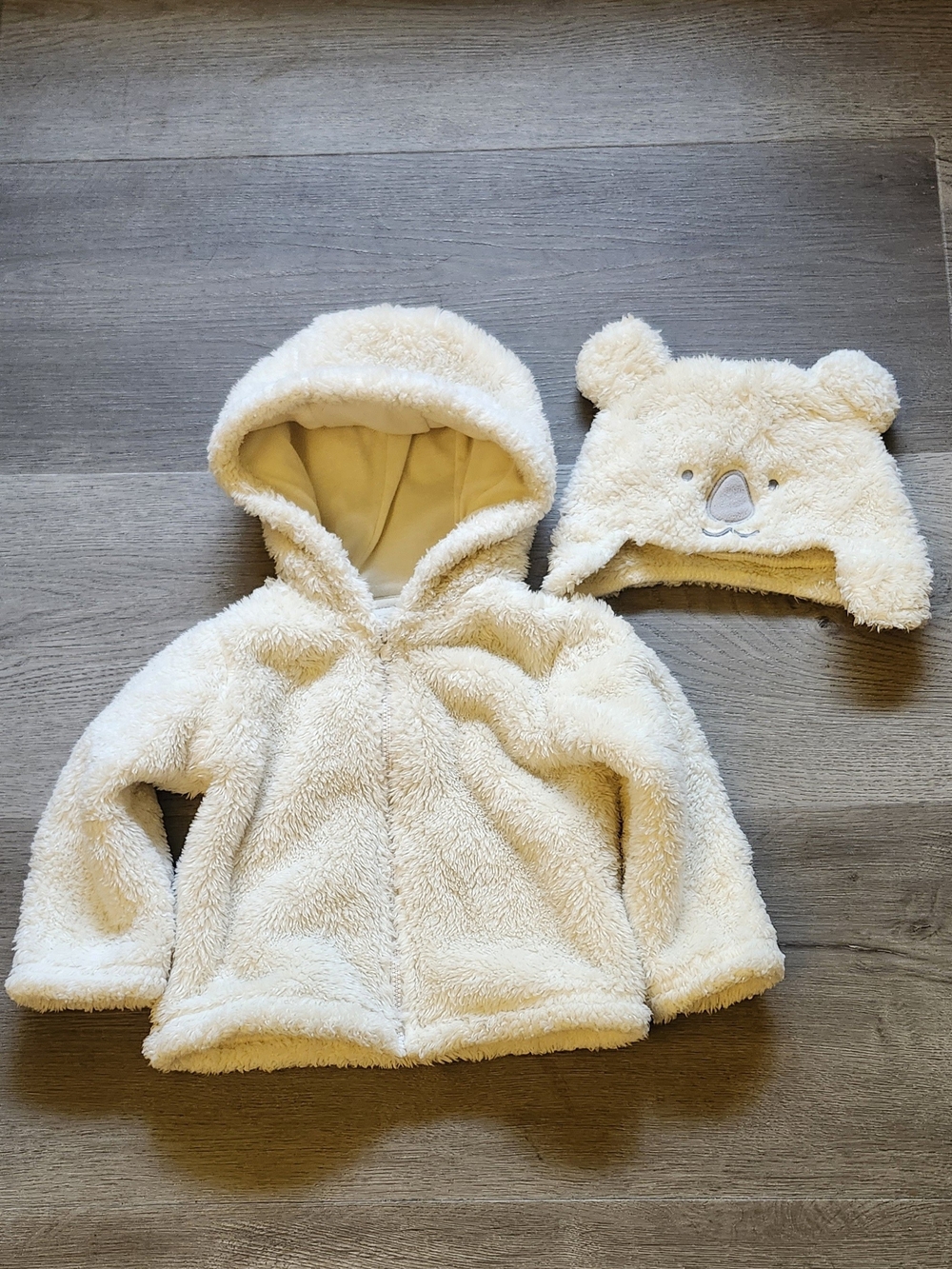 Carter's Cream Sherpa Hooded Jacket with Bear Hat